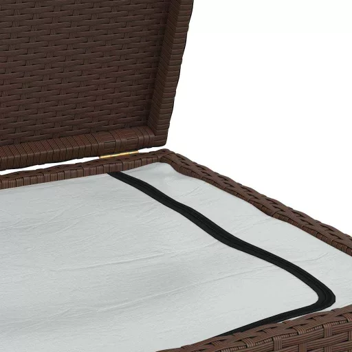 Barna polyrattan kerti tárolóláda 120 x 50 x 60 cm