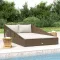Barna polyrattan kerti ágy 110 x 200 cm