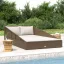 Barna polyrattan kerti ágy 110 x 200 cm