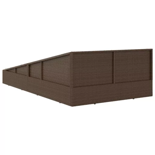Barna polyrattan kerti ágy 110 x 200 cm