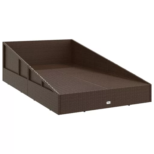 Barna polyrattan kerti ágy 110 x 200 cm
