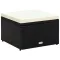 Fekete polyrattan ottomán zsámoly 53x53x30