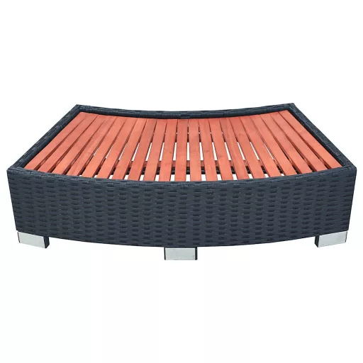 Polyrattan, fekete Spa fellépő 92x45x25 cm