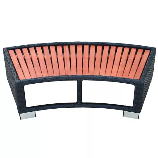 Polyrattan, fekete Spa fellépő 92x45x25 cm
