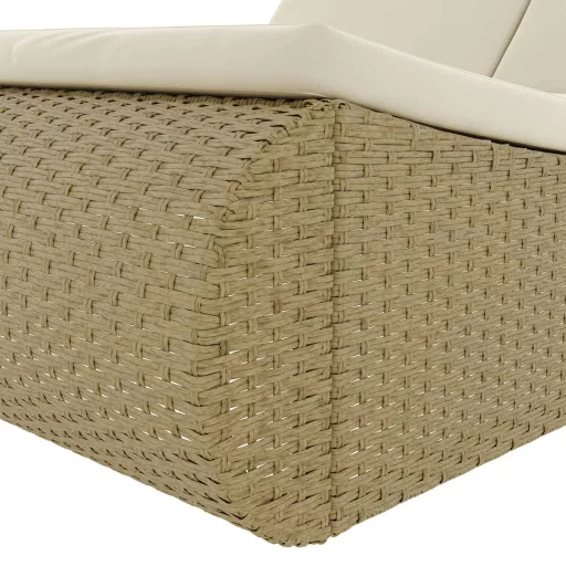 Bézs polyrattan napozóágy
