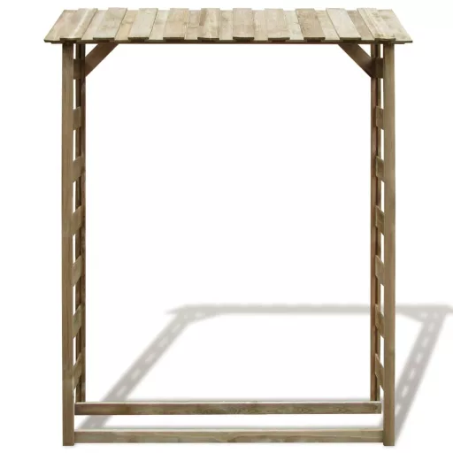 Impregnált fenyőfa tűzifatároló 150 x 44 x 176 cm