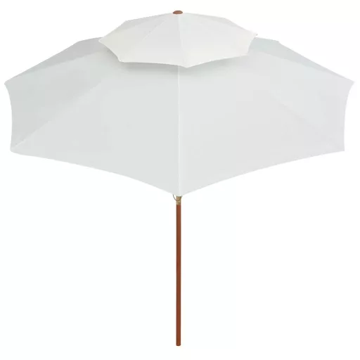 Krémfehér dupla tetős napernyő fa rúddal 270 x 270 cm
