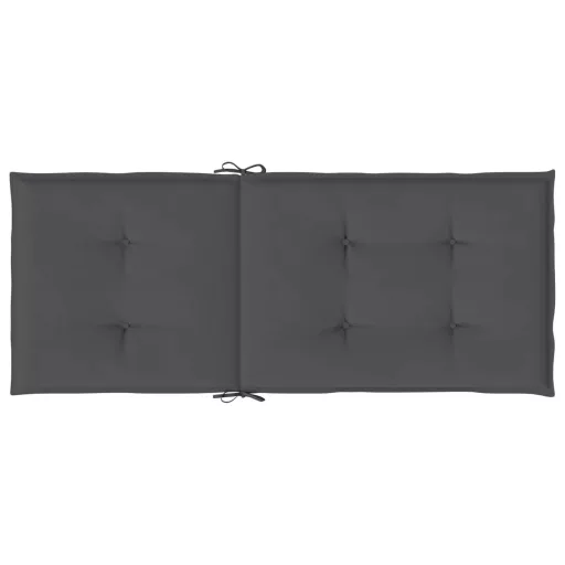 4 db antracit szövet magas háttámlájú székpárna 120x50x3 cm