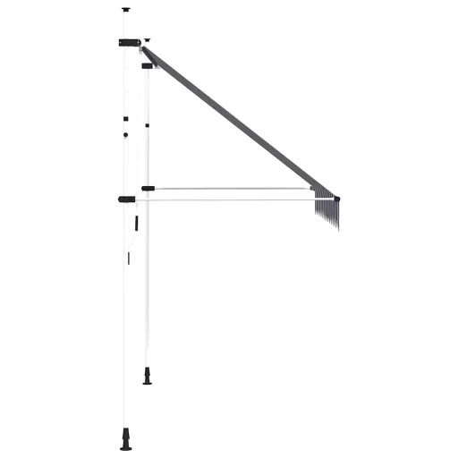 Kézzel feltekerhető napellenző kék-fehér csíkokkal 250 cm