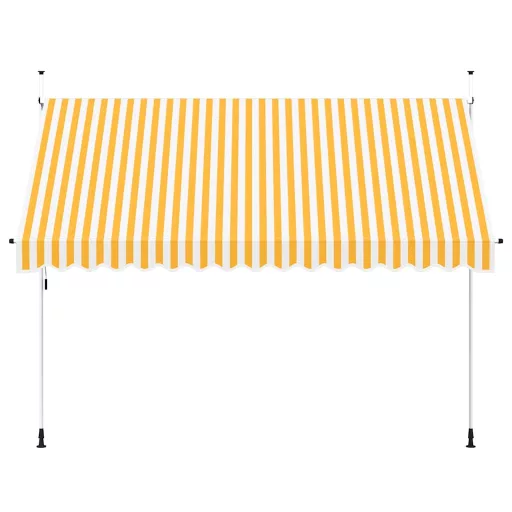 Narancssárga-fehér csíkos kézzel feltekerhető napellenző 350 cm