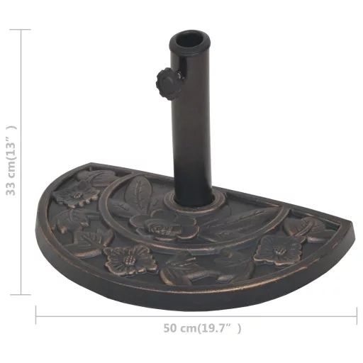 Félkör alakú, bronz színű gyanta napernyő talp 9 kg