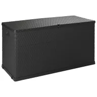   Antracitszürke PP rattan kerti tárolóláda 120 x 56 x 63 cm