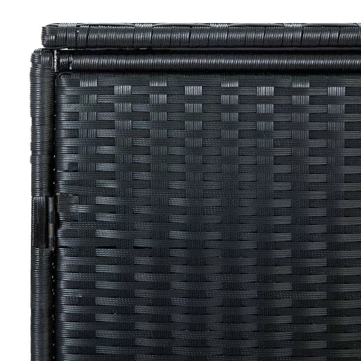 Fekete rattan dupla tároló gurulós kukához 148 x 80 x 111 cm