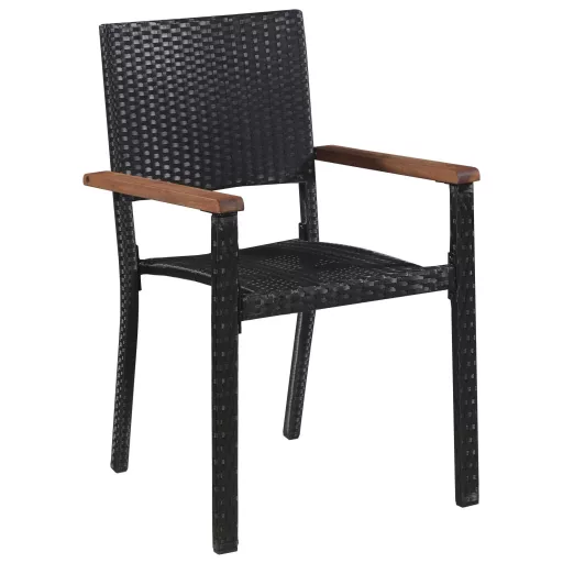 2 db fekete polyrattan kültéri szék