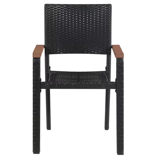 2 db fekete polyrattan kültéri szék