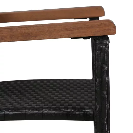2 db fekete polyrattan kültéri szék