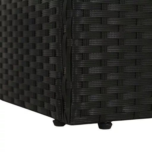 Fekete polyrattan kerti ágy 195 x 60 cm