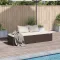 Barna polyrattan kerti ágy 195 x 60 cm