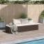 Barna polyrattan kerti ágy 195 x 60 cm