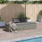 Szürke polyrattan kerti ágy 195 x 60 cm