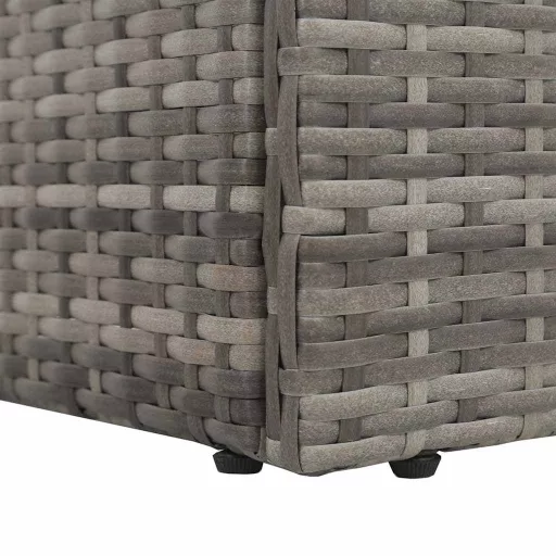 Szürke polyrattan kerti ágy 195 x 60 cm