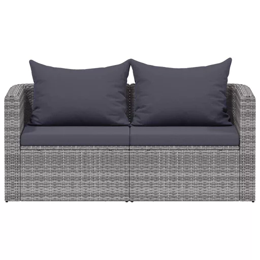 2 db szürke polyrattan kerti sarokkanapé