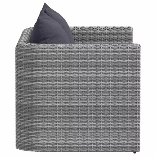 2 db szürke polyrattan kerti sarokkanapé
