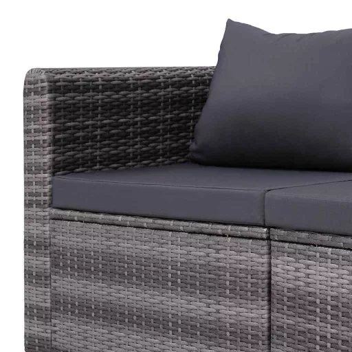 2 db szürke polyrattan kerti sarokkanapé