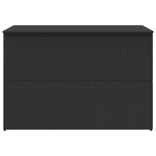 Fekete polyrattan kerti tárolóláda 150 x 100 x 100 cm