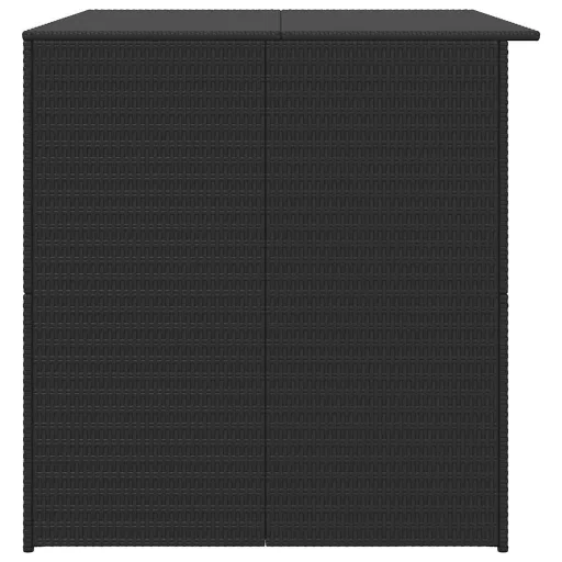 Fekete polyrattan kerti tárolóláda 150 x 100 x 100 cm