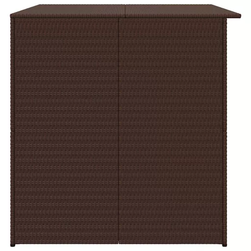 Barna polyrattan kerti tárolóláda 150 x 100 x 100 cm