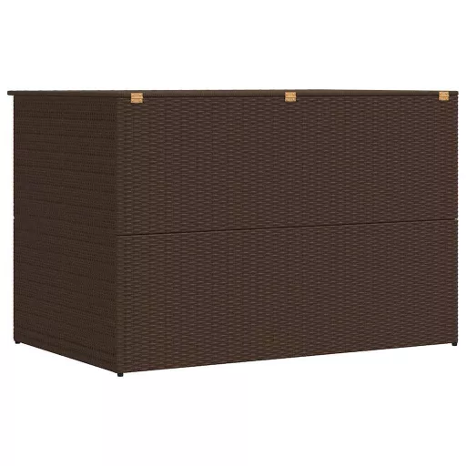 Barna polyrattan kerti tárolóláda 150 x 100 x 100 cm