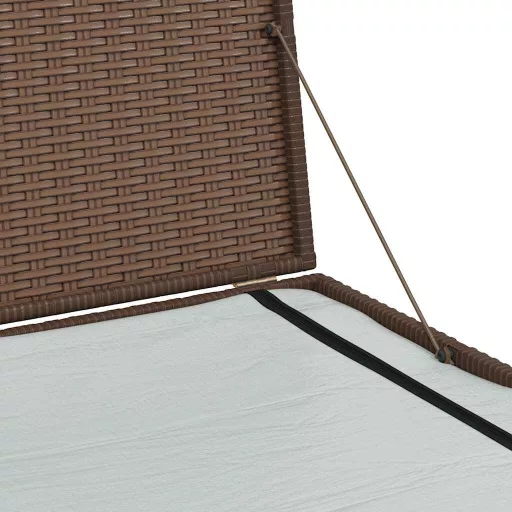 Barna polyrattan kerti tárolóláda 150 x 100 x 100 cm