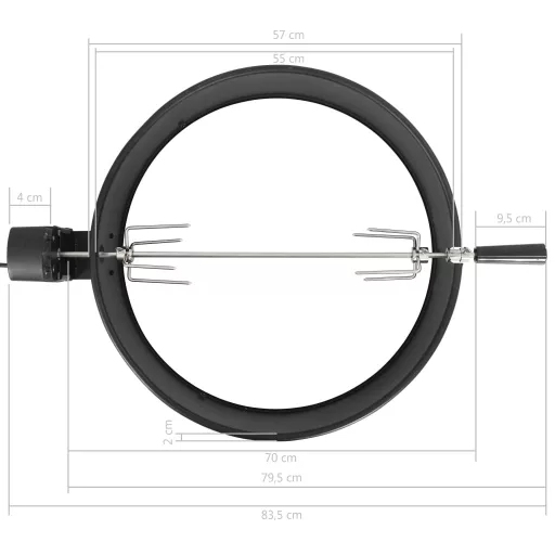 Fekete BBQ grillgyűrű szett 57 cm