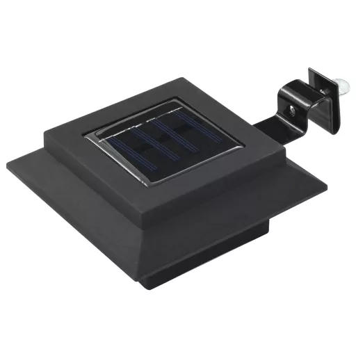 6 db négyszögletes fekete kültéri napelemes LED lámpa, 12 cm