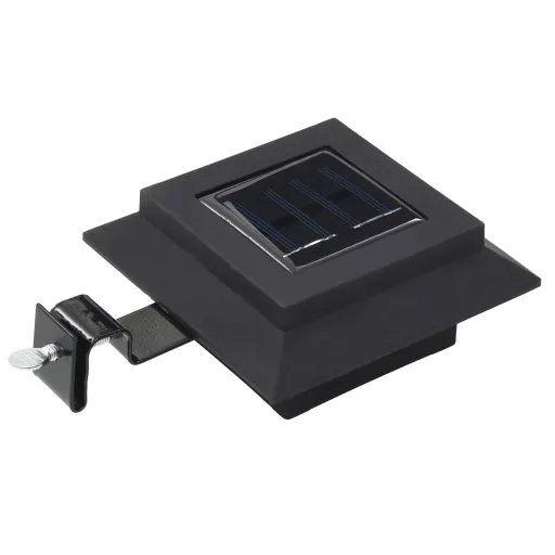 6 db négyszögletes fekete kültéri napelemes LED lámpa, 12 cm