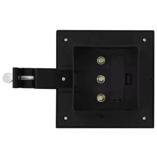 6 db négyszögletes fekete kültéri napelemes LED lámpa, 12 cm