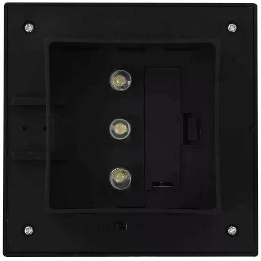6 db négyszögletes fekete kültéri napelemes LED lámpa, 12 cm
