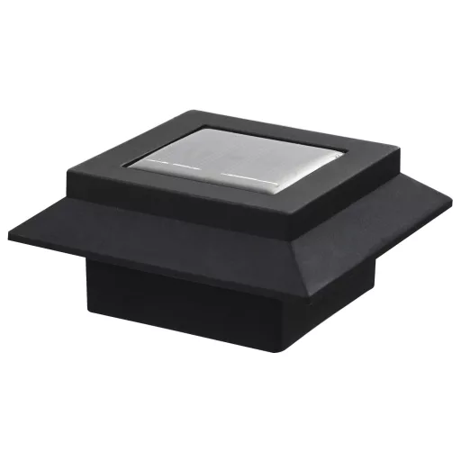 6 db négyszögletes fekete kültéri napelemes LED lámpa, 12 cm