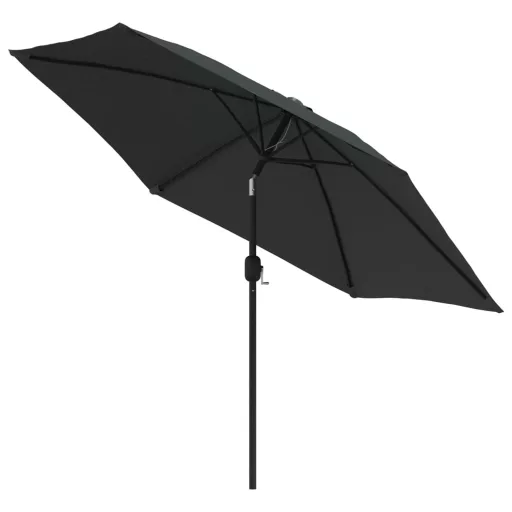 Antracitszürke kültéri napernyő fémrúddal, 300 cm átmérőjű