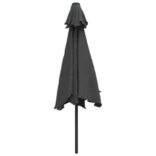 Antracitszürke kültéri napernyő fémrúddal, 300 cm átmérőjű