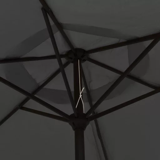 Antracitszürke kültéri napernyő fémrúddal, 300 cm átmérőjű