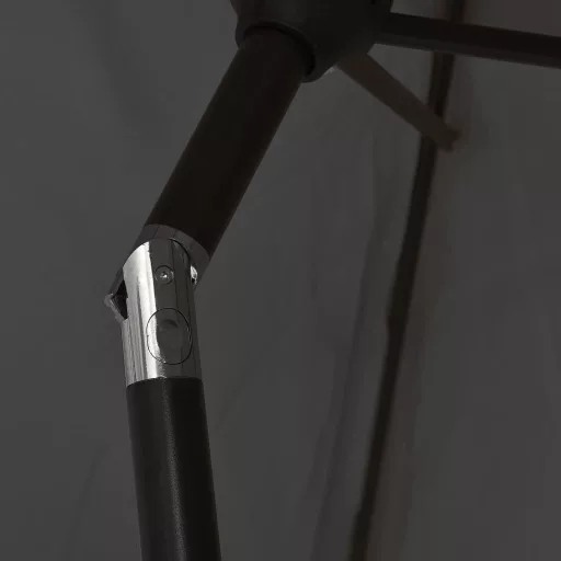 Antracitszürke kültéri napernyő fémrúddal, 300 cm átmérőjű