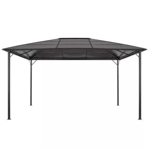 Fekete pavilon alumínium tetővel 4 x 3 x 2,6 m