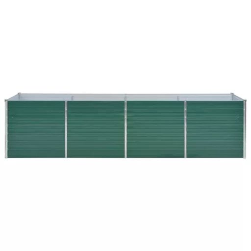 Zöld horganyzott acél kerti magaságyás 320 x 80 x 77 cm