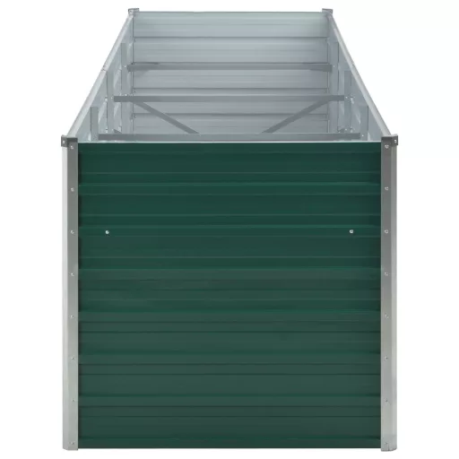 Zöld horganyzott acél kerti magaságyás 320 x 80 x 77 cm
