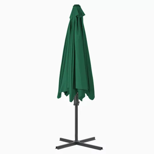 Zöld kültéri napernyő acélrúddal 300 cm