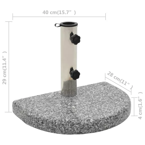 Ívelt szürke gránit napernyőtalp 10 kg