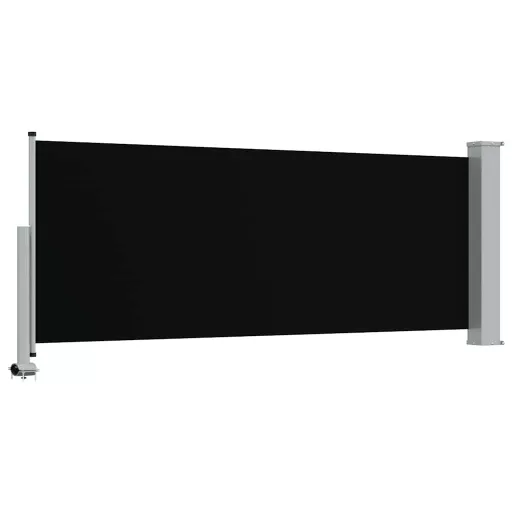 Fekete behúzható oldalsó terasz napellenző 100 x 300 cm