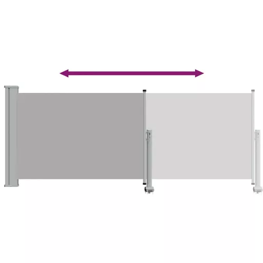 Szürke behúzható oldalsó terasz napellenző 100 x 300 cm